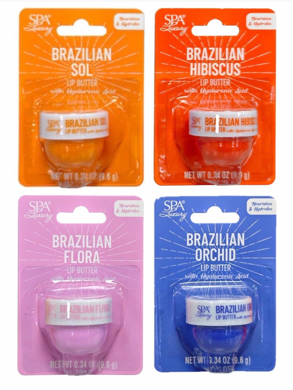Spa Luxury Brazilian Sugar Lip Balm 4-Piece Set